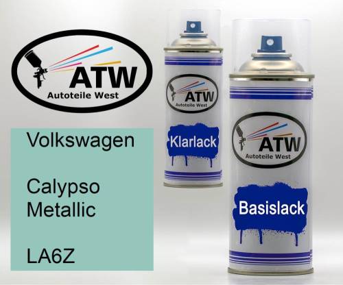 Volkswagen, Calypso Metallic, LA6Z: 400ml Sprühdose + 400ml Klarlack - Set, von ATW Autoteile West.